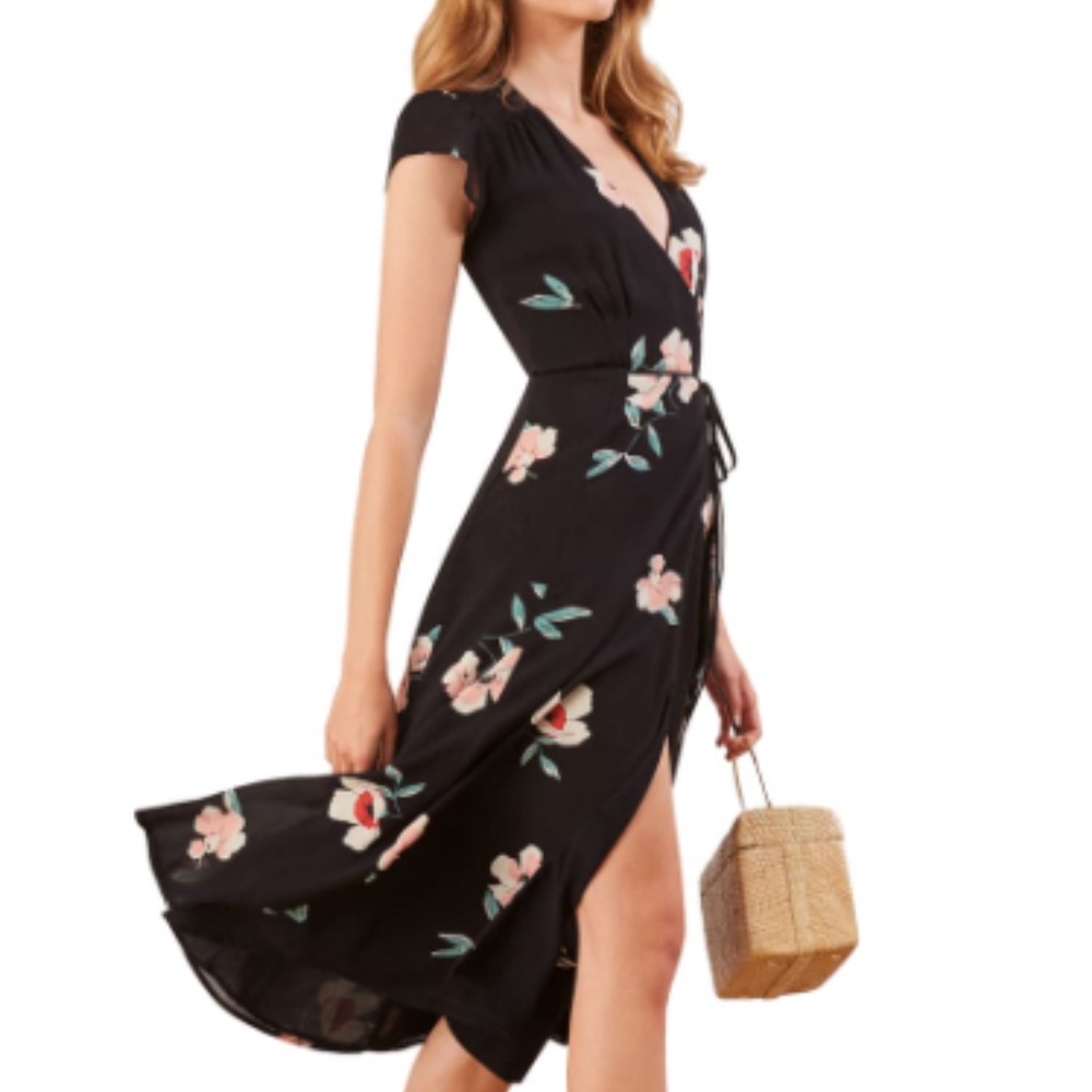 Reformation Carina Midi Wrap Dress